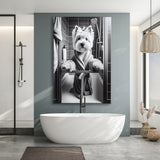 West Highland Terrier Art Canvas Prints Wall Art, Bathroom Art Print, West Highland Terrier Photo