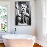 West Highland Terrier Art Canvas Prints Wall Art, Bathroom Art Print, West Highland Terrier Photo