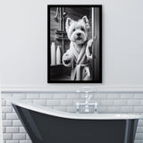 West Highland Terrier Framed Art Print Wall Decor, Bathroom Framed Art Print, Highland Terrier Photo