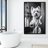 West Highland Terrier Framed Art Print Wall Decor, Bathroom Framed Art Print, Highland Terrier Photo