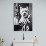 West Highland Terrier Canvas Prints Wall Art, Bathroom Art Print, Highland Terrier Photo