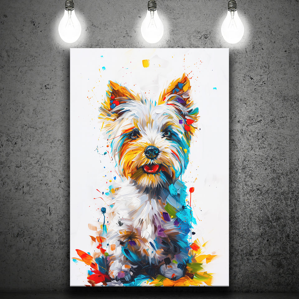 West Highland White Terrier Cute Dog Portrait V1, Canvas Painting, Canvas Prints Wall Art Decor