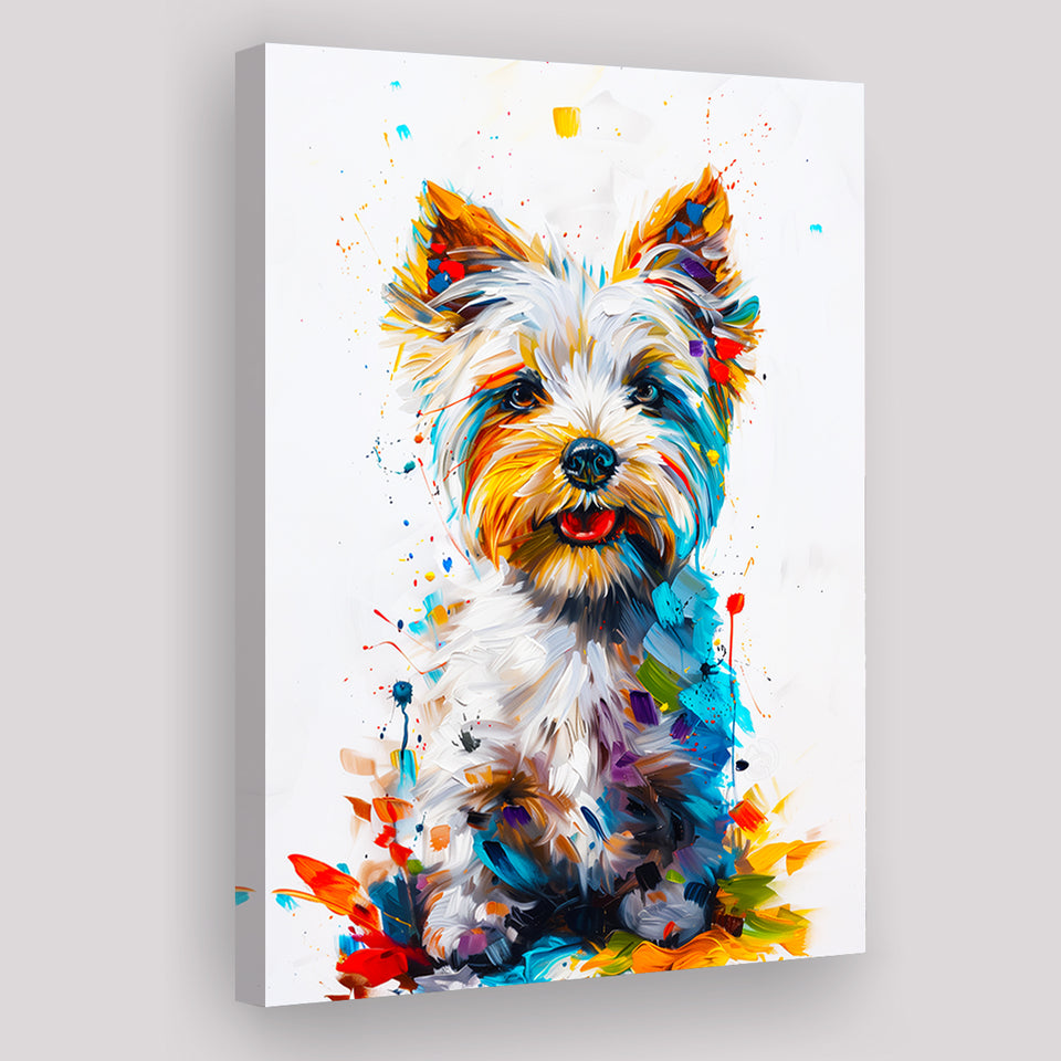 West Highland White Terrier Cute Dog Portrait V1, Canvas Painting, Canvas Prints Wall Art Decor