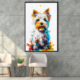 West Highland White Terrier Cute Dog Portrait V1, Framed Canvas Painting, Framed Canvas Prints Wall Art Decor