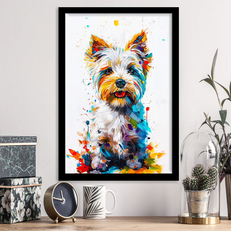 West Highland White Terrier Cute Dog Portrait V1, Framed Art Print Wall Decor, Framed Picture