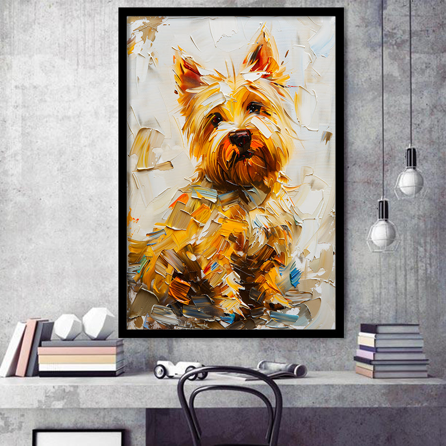 West Highland White Terrier Cute Dog Portrait V2, Framed Art Print Wall Decor, Framed Picture