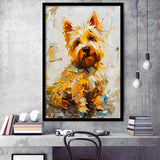 West Highland White Terrier Cute Dog Portrait V2, Framed Art Print Wall Decor, Framed Picture