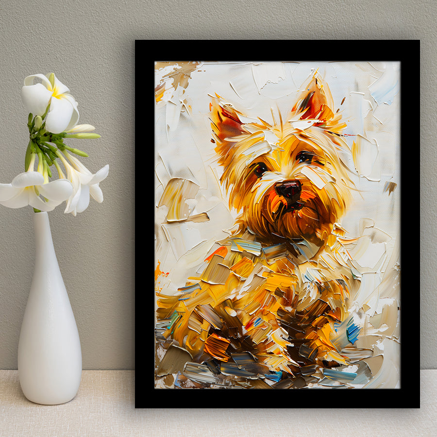 West Highland White Terrier Cute Dog Portrait V2, Framed Art Print Wall Decor, Framed Picture