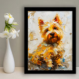West Highland White Terrier Cute Dog Portrait V2, Framed Art Print Wall Decor, Framed Picture