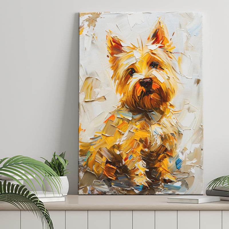 West Highland White Terrier Cute Dog Portrait V2, Canvas Painting, Canvas Prints Wall Art Decor