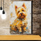 West Highland White Terrier Cute Dog Portrait V2, Canvas Painting, Canvas Prints Wall Art Decor