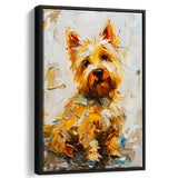 West Highland White Terrier Cute Dog Portrait V2, Framed Canvas Painting, Framed Canvas Prints Wall Art Decor
