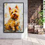 West Highland White Terrier Cute Dog Portrait V2, Framed Canvas Painting, Framed Canvas Prints Wall Art Decor