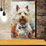 West Highland White Terrier Cute Dog Portrait V3, Canvas Painting, Canvas Prints Wall Art Decor
