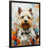 West Highland White Terrier Cute Dog Portrait V3, Framed Art Print Wall Decor, Framed Picture