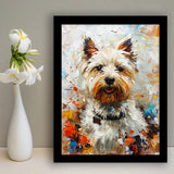 West Highland White Terrier Cute Dog Portrait V3, Framed Art Print Wall Decor, Framed Picture