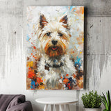 West Highland White Terrier Cute Dog Portrait V3, Canvas Painting, Canvas Prints Wall Art Decor