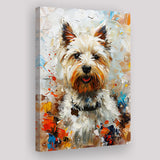 West Highland White Terrier Cute Dog Portrait V3, Canvas Painting, Canvas Prints Wall Art Decor