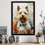 West Highland White Terrier Cute Dog Portrait V3, Framed Art Print Wall Decor, Framed Picture