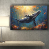 Whale In The Sea Ocean Acrylic Painting, Art Print, Canvas Print Wall Art Home Decor