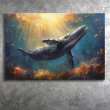 Whale In The Sea Ocean Acrylic Painting, Art Print, Canvas Print Wall Art Home Decor