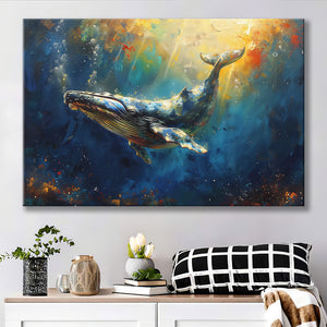 Whale In The Sea Ocean Oil Painting, Art Print, Canvas Print Wall Art Home Decor