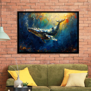 Whale In The Sea Ocean Oil Painting, Painting Art, Framed Art Print Wall Art Home Decor