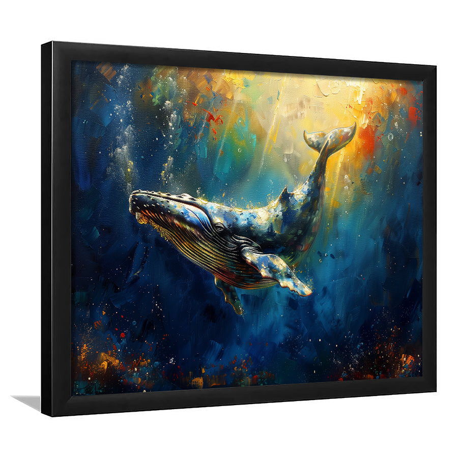 Whale In The Sea Ocean Oil Painting, Painting Art, Framed Art Print Wall Art Home Decor