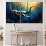 Whale In The Sea Ocean Oil Painting, Extra Large Canvas, Canvas Print Wall Art Decor