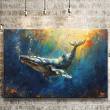 Whale In The Sea Ocean Oil Painting, Art Print, Canvas Print Wall Art Home Decor