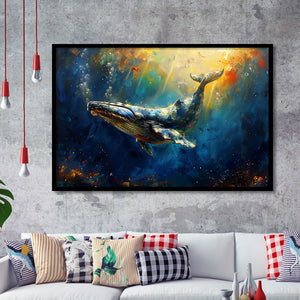 Whale In The Sea Ocean Oil Painting, Painting Art, Framed Art Print Wall Art Home Decor