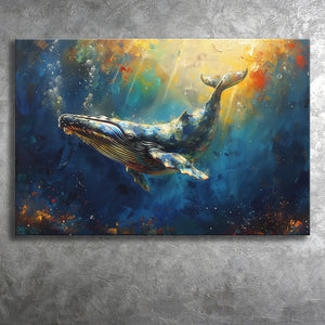 Whale In The Sea Ocean Oil Painting, Art Print, Canvas Print Wall Art Home Decor