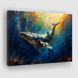 Whale In The Sea Ocean Oil Painting, Art Print, Canvas Print Wall Art Home Decor