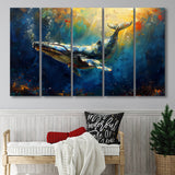 Whale In The Sea Ocean Oil Painting, Extra Large Canvas, Canvas Print Wall Art Decor