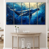 Whale In The Sea Ocean Sunlight Acrylic Painting, Extra Large Canvas, Canvas Print Wall Art Decor