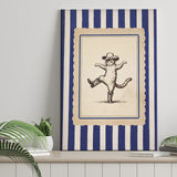 Whimsical Dancing Cowboy Cat, Funny Western Nursery Art, Retro Striped Cat Lover Gift Idea, Canvas Print Wall Art, Wall Decor