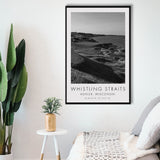 Whistling Straits Golf Resort, Straits Course Hole 3, Kohler, Wisconsin, Golf Art Print, Framed Canvas Print Wall Art