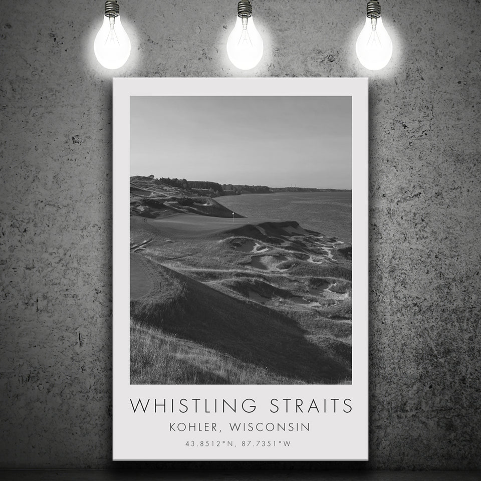 Whistling Straits Golf Resort, Straits Course Hole 03, Kohler, Wisconsin, Golf Art Print, Canvas Print Wall Art