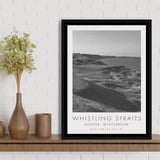 Whistling Straits Golf Resort, Straits Course Hole 3, Kohler, Wisconsin, Golf Art Print, Framed Canvas Print Wall Art