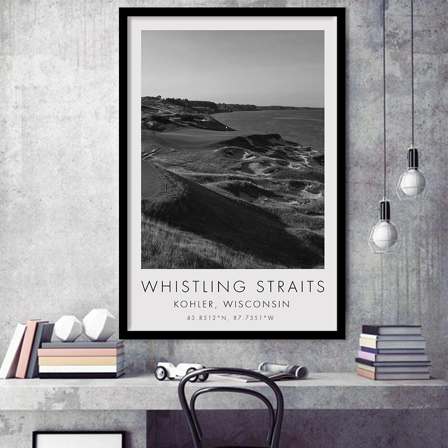 Whistling Straits Golf Resort, Straits Course Hole 03, Kohler, Wisconsin, Golf Art, Framed Art Print Wall Decor