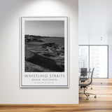 Whistling Straits Golf Resort, Straits Course Hole 3, Kohler, Wisconsin, Golf Art Print, Framed Canvas Print Wall Art