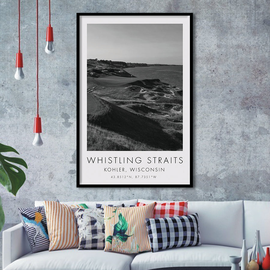 Whistling Straits Golf Resort, Straits Course Hole 03, Kohler, Wisconsin, Golf Art, Framed Art Print Wall Decor