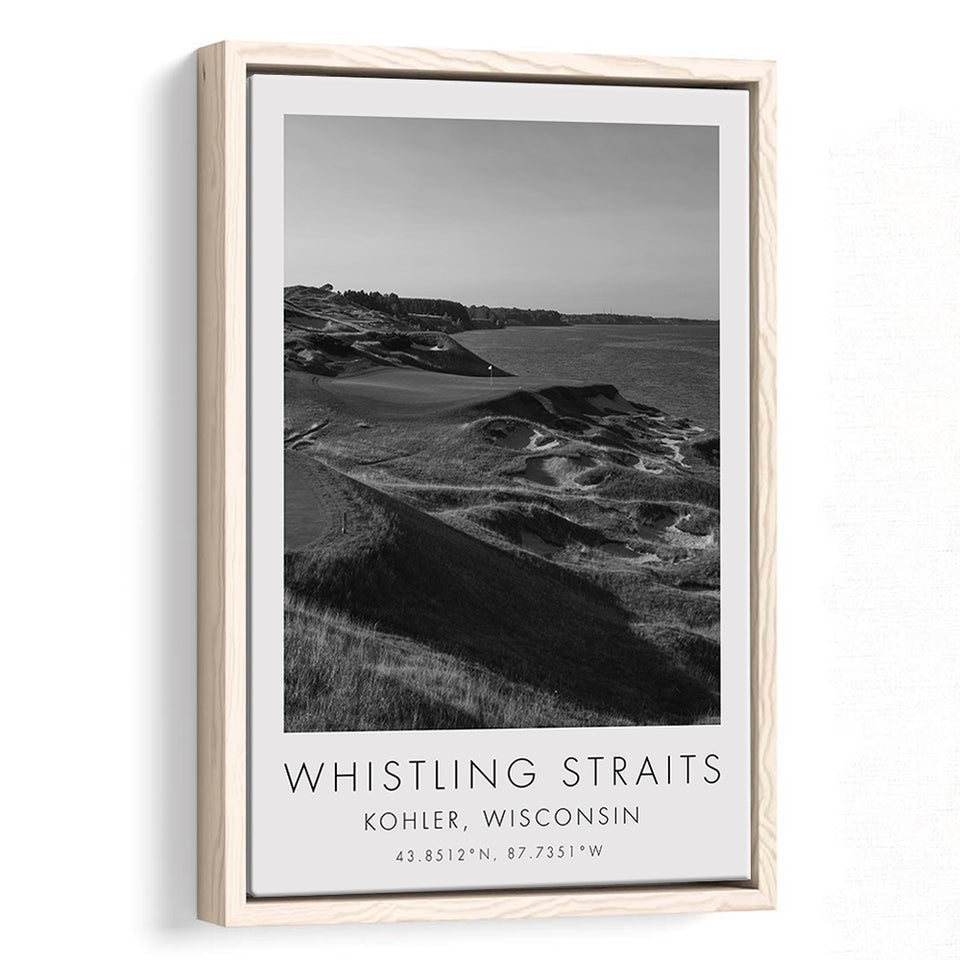 Whistling Straits Golf Resort, Straits Course Hole 3, Kohler, Wisconsin, Golf Art Print, Framed Canvas Print Wall Art