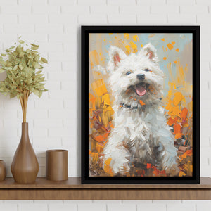 White Samoyed Dog, Dog Pet Lover Painting, Pet Lover Art, Framed Canvas Prints Wall Art Decor, Floating Frame