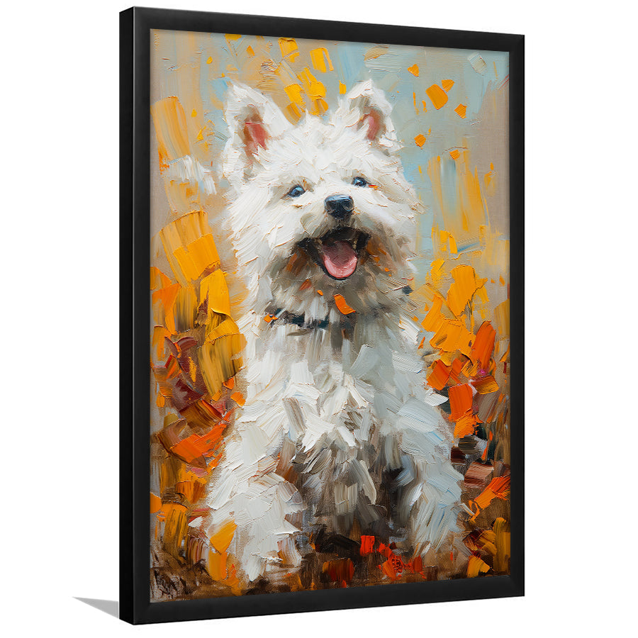 White Samoyed Dog, Dog Pet Lover Painting, Pet Lover Art, Framed Art Prints Wall Art Decor, Framed Picture Print