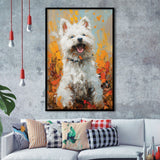 White Samoyed Dog, Dog Pet Lover Painting, Pet Lover Art, Framed Art Prints Wall Art Decor, Framed Picture Print