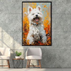 White Samoyed Dog, Dog Pet Lover Painting, Pet Lover Art, Framed Canvas Prints Wall Art Decor, Floating Frame