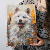 White Samoyed Dog, Dog Portrait Oil Painting, Pet Lover Art, Canvas Prints Wall Art Decor, Painting Canvas