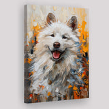 White Samoyed Dog, Dog Portrait Oil Painting, Pet Lover Art, Canvas Prints Wall Art Decor, Painting Canvas