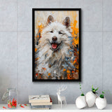 White Samoyed Dog, Dog Portrait Oil Painting, Pet Lover Art, Framed Canvas Prints Wall Art Decor, Floating Frame